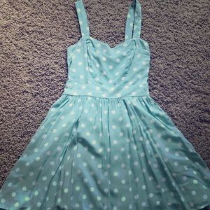 Mint polka dot dress